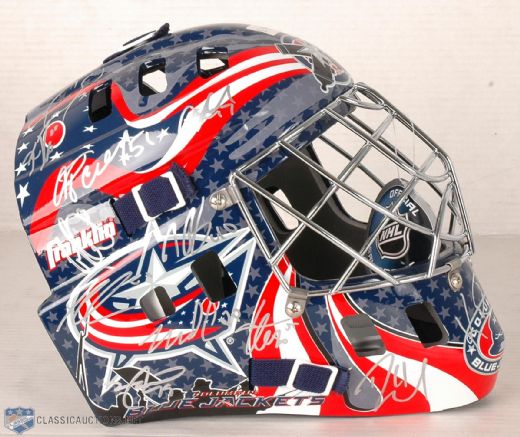 Columbus Blue Jackets 2008/2009 Team Signed Full Size Goalie Mask