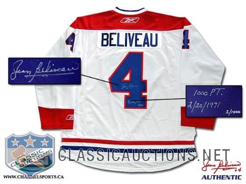 Jean Beliveau Autographed Montreal Canadiens 1000th Point Limited Edition Jersey