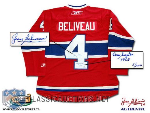 Jean Beliveau Autographed Montreal Canadiens 1965 Conn Smythe Limited Edition Jersey