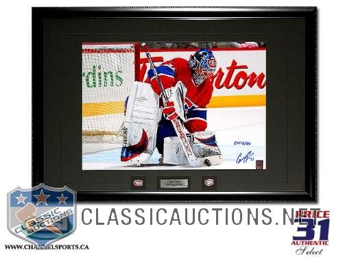 Carey Price Autographed Montreal Canadiens 1st Shutout Dated Custom Framed 16x20 Photograph