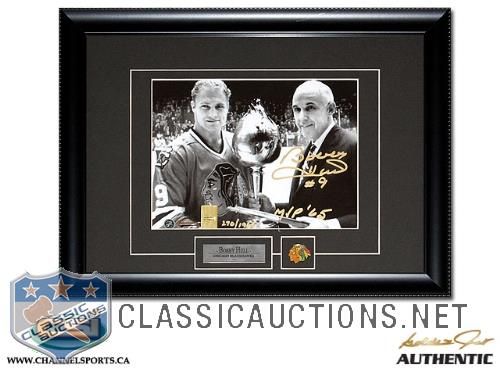 Bobby Hull Autographed Chicago Black Hawks 1965 MVP Limited Edition Custom Framed 8x10 Photograph