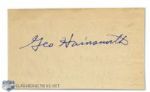 George Hainsworth Signed Autograph Booklet Page