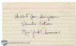 Bullet Joe Simpson Autographed Index Card