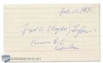 Fred "Cyclone" Taylor Autographed Index Card