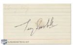 Terry Sawchuk Autographed Index Card
