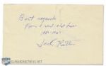 Jack Ruttan Autographed Index Card