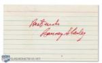 Barney Stanley Autographed 3x5" Index Card