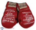 1966 George Chuvalo vs. Dave Russell Fight Used Boxing Gloves
