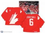 Russ Courtnall Team Canada 1991 Canada Cup Photo Matched Game Worn Jersey Presented to Borje Salming