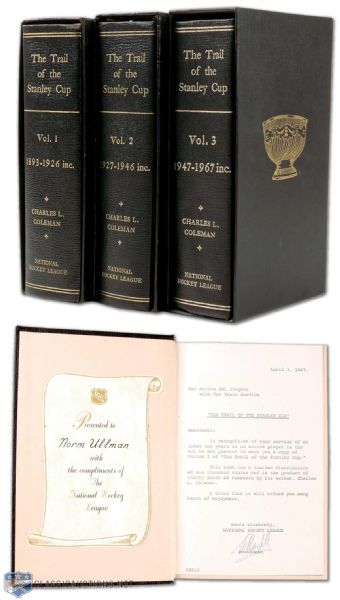 Norm Ullmans "The Trail of the Stanley Cup" Complete Three Volume Set