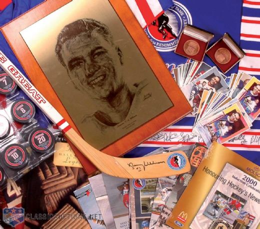 Norm Ullmans Huge Hockey Hall of Fame Memorabilia Collection, Featuring Original Personal HOF Plaque