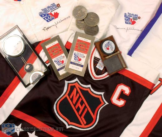 Norm Ullmans 1989 All Star Game Memorabilia Collection, Featuring Ullmans Signed Wales Conference Honorary Captains Jersey