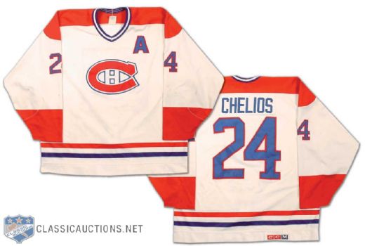 1988-89 Chris Chelios Montreal Canadiens Game Worn Assistant Captains Jersey