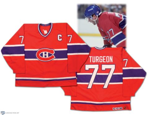 1995-96 Pierre Turgeon Montreal Canadiens Game Worn Captains Jersey - Photo Matched!