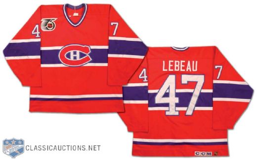 1991-92 Stephan Lebeau Montreal Canadiens Game Worn Jersey