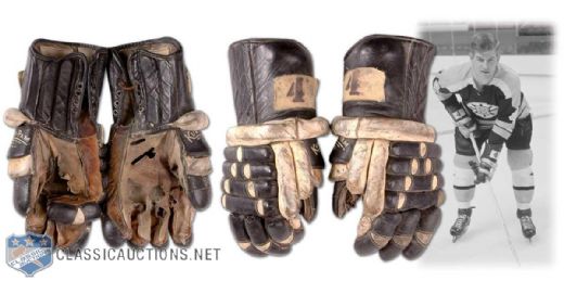 1969-70 Bobby Orr Boston Bruins Game Used Gloves - Photo Matched!