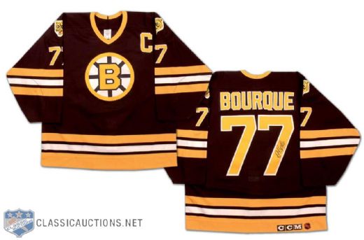 Raymond Bourque Signed Circa 1990 Boston Bruins Game Used Jersey