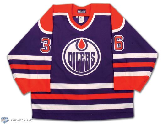 1994-96 Dennis Bonvie Edmonton Oilers Game Worn Jersey