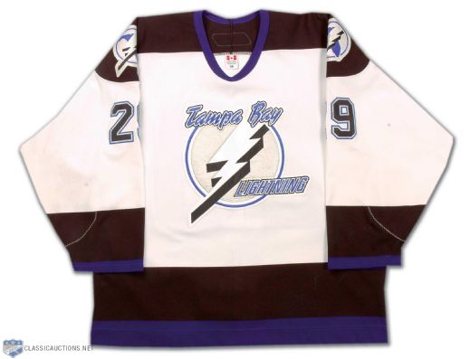 2005-06 Dmitry Afanasenkov Tampa Bay Lightning Game Worn Jersey