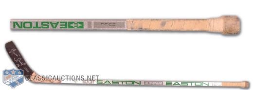 Brett Hull Signed 1992 Game Used Easton Aluminum Stick