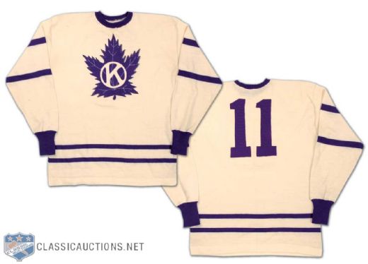 Dave "Sweeney" Schriner Circa 1943 Toronto Maple Leafs Kiwanis All-Stars Jersey