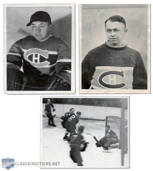 1930s George Hainsworth Montreal Canadiens Photo Collection of 3