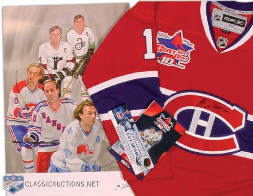 Guy Lafleur Tribute Night Signed Montreal Canadiens Jersey With Poster, Ticket & Program