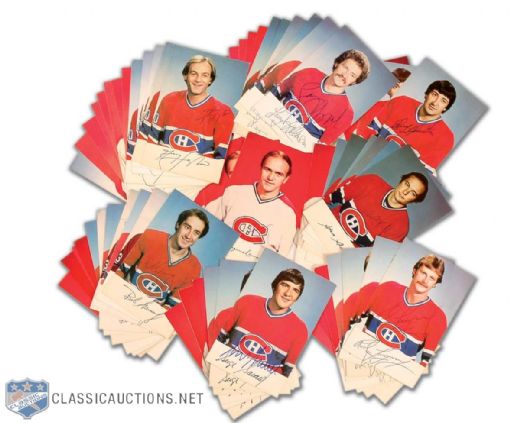 Vintage Early-1980s Montreal Canadiens Postcard Collection of 311 Featuring 241 Signed, Including 69 by 8 HOFers
