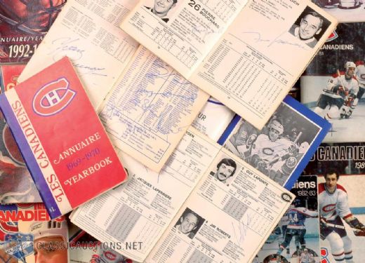 1969-70 to 1992-93 Montreal Canadiens Media Guide Collection of 25, Including 22 Signed