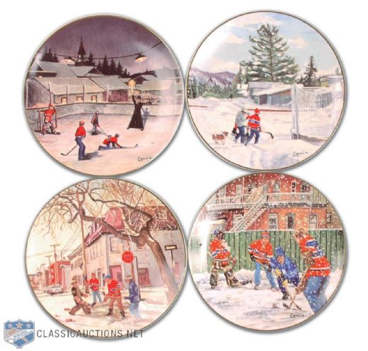 Michel Lapensee Portraits of the Canadiens Limited Edition Plates Collection of 4