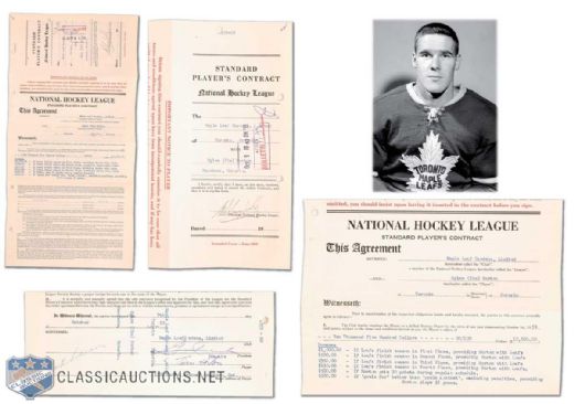 1959-60 Tim Horton Signed  NHL Maple Leafs Contract