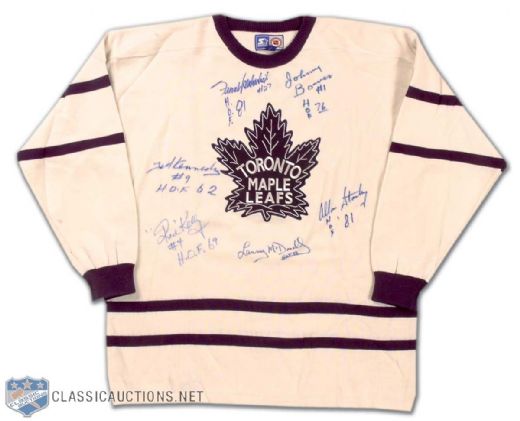 Toronto Maple Leafs Wool Jersey  Autographed by 6 Legends