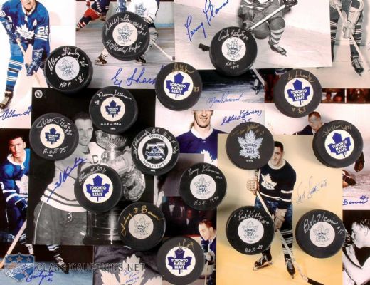 Toronto Maple Leafs Signed Pucks & Photos Collection of 30, Including Kennedy, Bower & Kelly