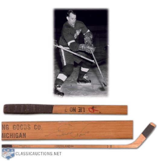 Early-1960s Gordie Howe Signed Northland Game Used Hockey Stick