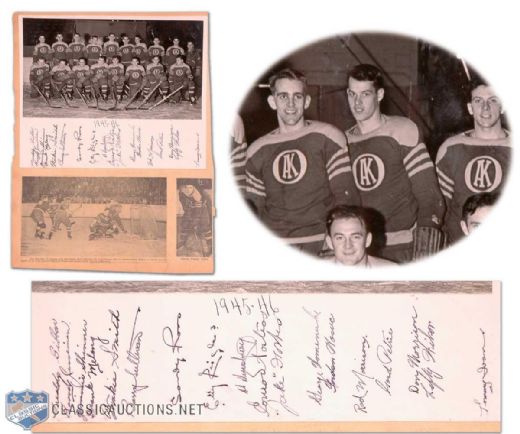 1945-46 Omaha Knights Team Signed Photo With Gordie Howe!