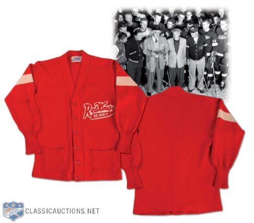 1950s Jimmy Skinner Detroit Red Wings Cardigan