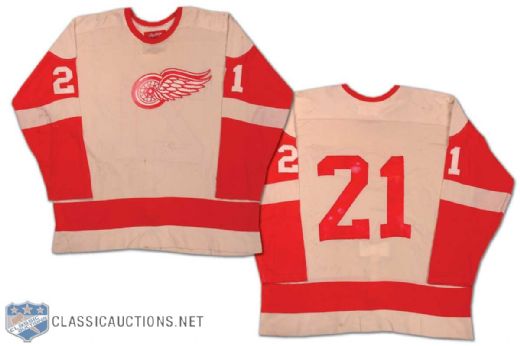 1970s Detroit Red Wings #21 Game Worn Jersey