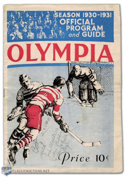 1931 Detroit Falcons vs Chicago Black Hawks Olympia Program