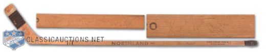 1968-69 Alex Delvecchio Detroit Red Wings Team Signed Game Used Northland Stick, Featuring Sawchuk, Crozier, Howe and Abel