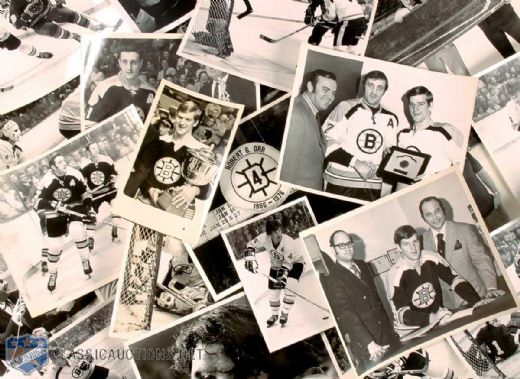 Vintage 1970s Boston Bruins Photo Collection of 34, Featuring Orr & Esposito