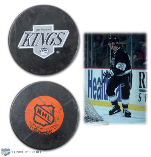 1991 Wayne Gretzky NHL Consecutive Assist Streak Game 20 Record Puck