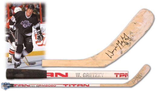 1988-89 Wayne Gretzky Autographed Titan Game Used Stick