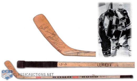 1989 Mario Lemieux Signed Game Used Koho Stick From NHL All-Star Game