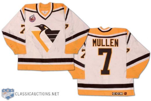 1992-93 Joe Mullen Pittsburgh Penguins Game Worn Jersey