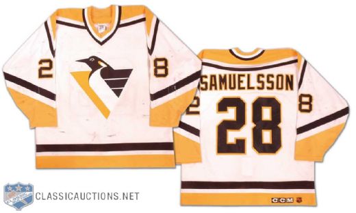 Circa 1994-95 Kjell Samuelsson Pittsburgh Penguins Game Worn Jersey