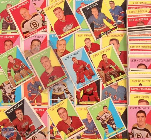 1958-59 Topps Complete 66-Card Set with Bobby Hull RC