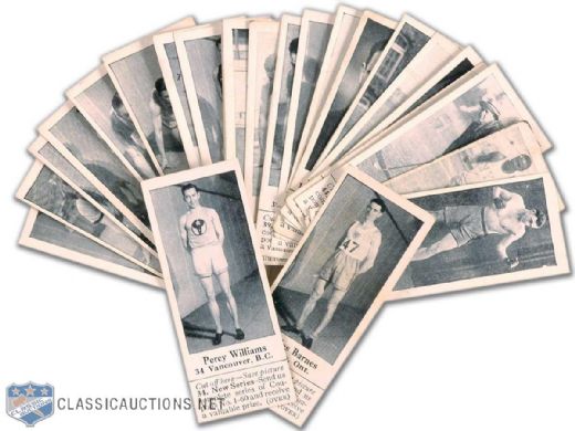 1920s Dominion Chocolate Athletic Stars Card Collection of 25 with Coupons