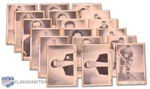 1939-40 O-Pee-Chee Lot of 18 with Odd Postcard Backs