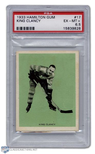 1933-34 Hamilton Gum King Clancy Card #17 Graded PSA 6.5