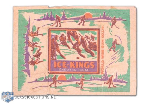 1933-34 World Wide Gum Ice Kings Hockey Card Wrapper